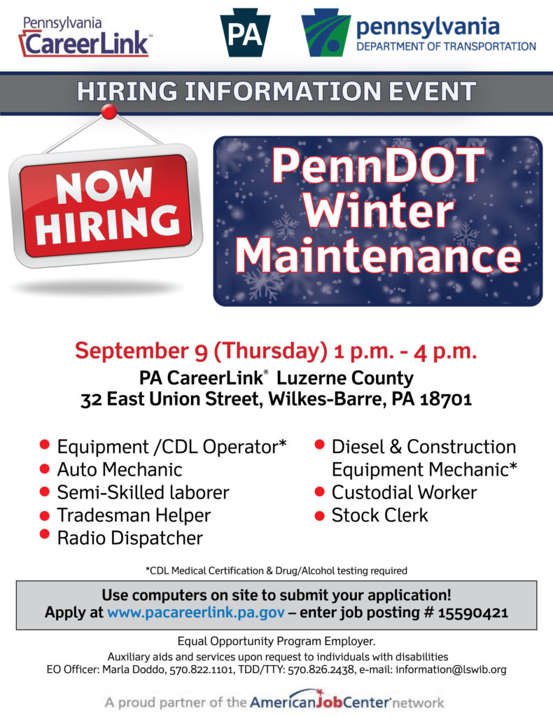 PennDOT District 4 Hiring Event