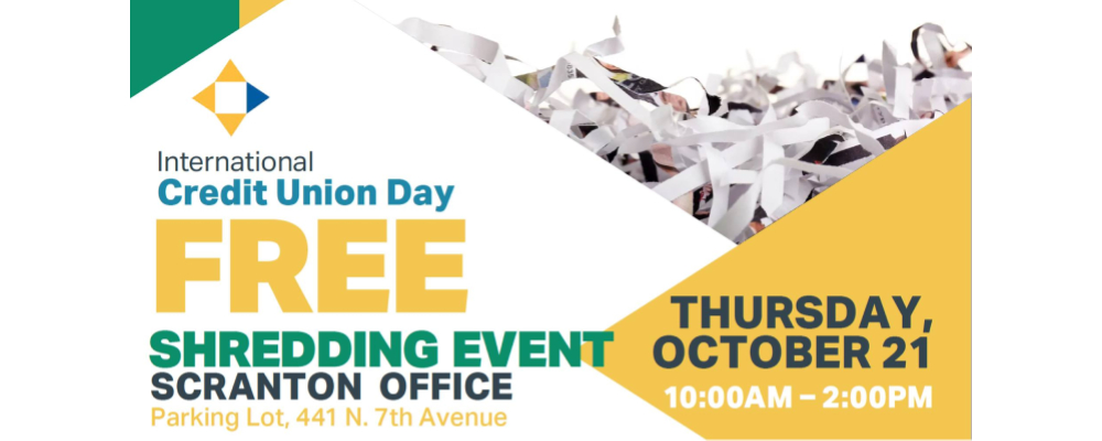 Penn East FCU Shredding Day: October 21