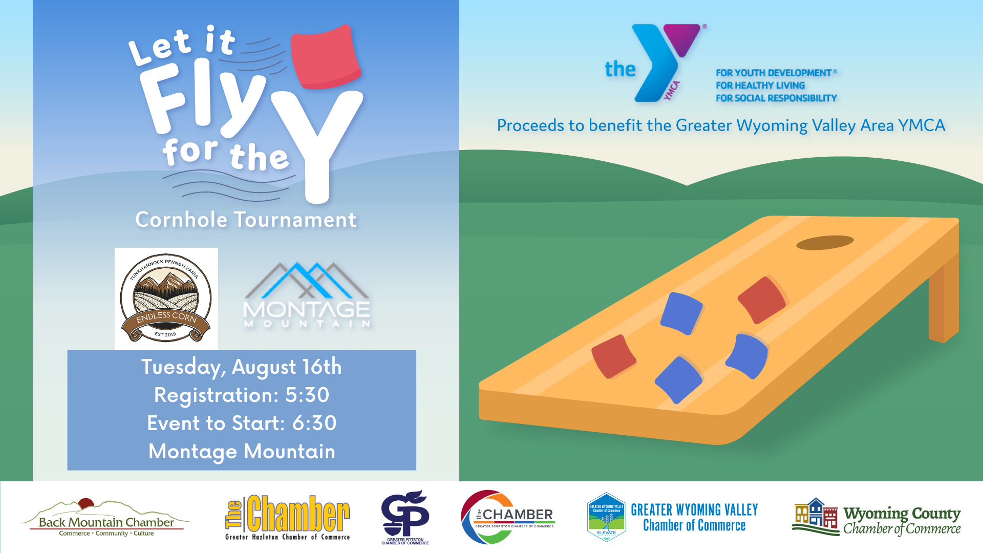 “Let it Fly for the Y” Cornhole Tournament
