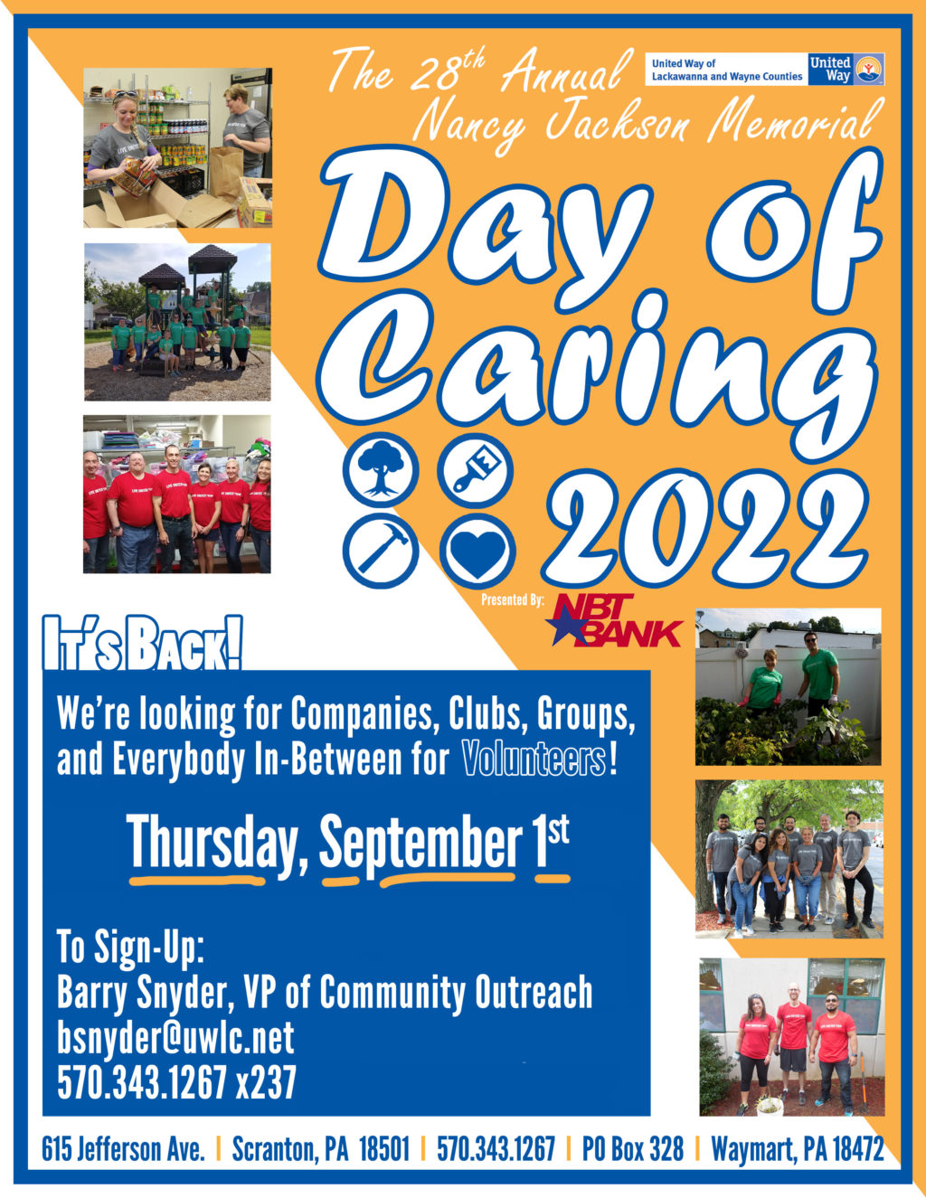 United Way’s Day of Caring Returns to Lackawanna and Wayne Counties