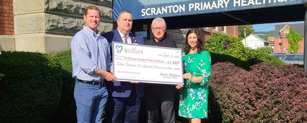 SACF Matt McGloin Foundation Awards a Grant to Clinics at Scranton Primary Healthcare