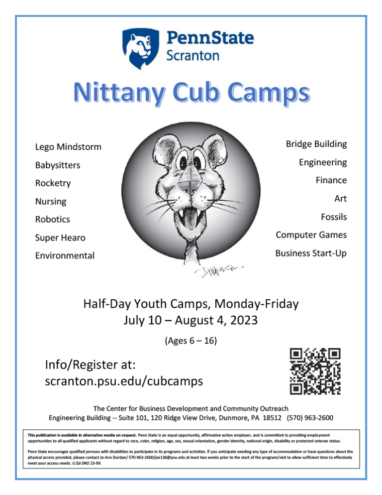 Penn State to Host Summer Nittany Cub Camps The Greater Scranton Chamber